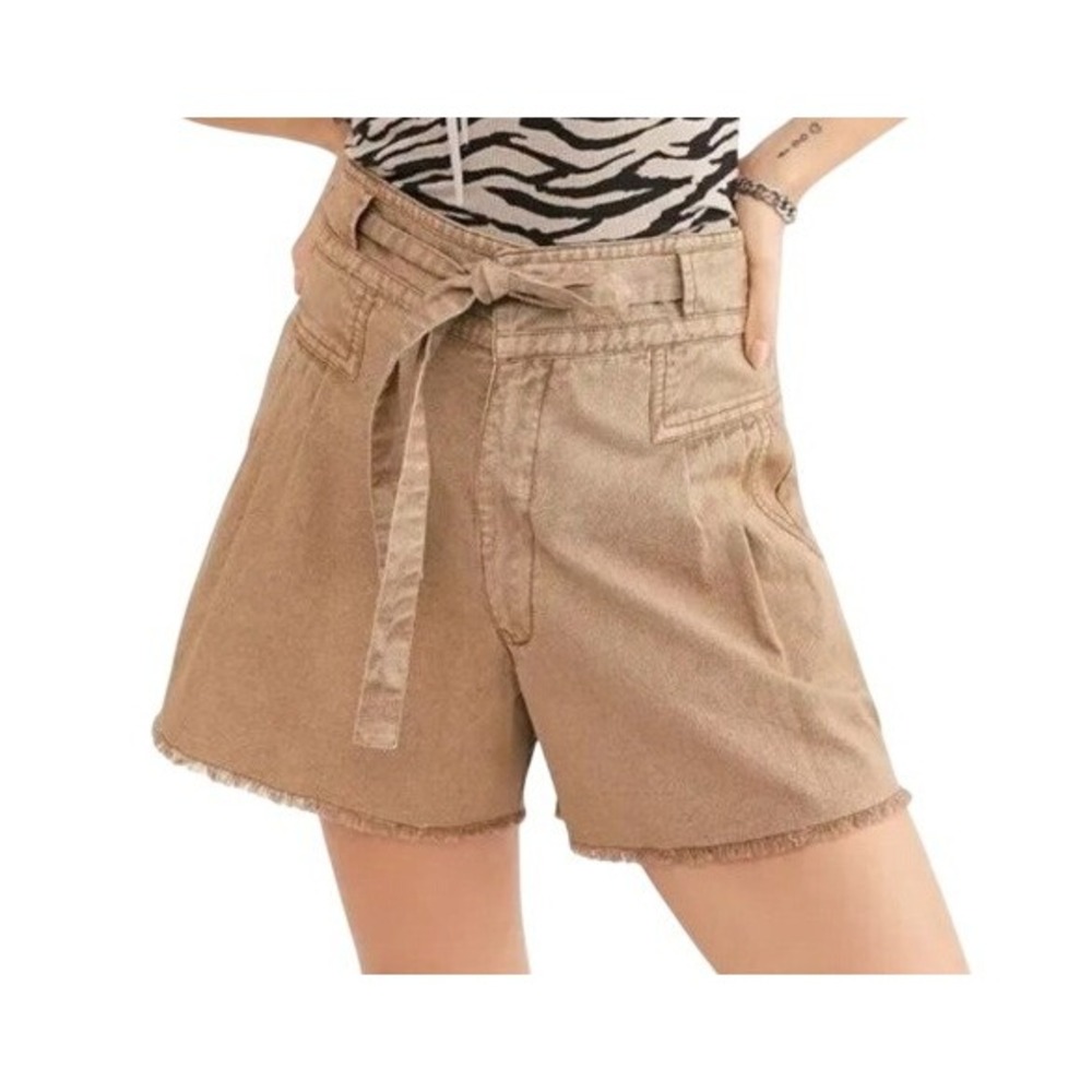 Free People Womens 2 Tan One Penny Tie Waist Shorts‎